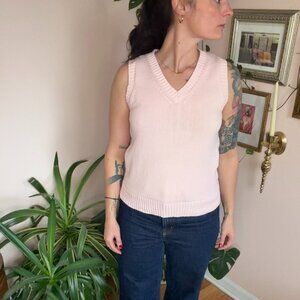 Campure Pastel Pink V Neck Sweater
